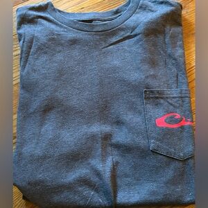 Drake Men’s Tshirt, Dark Grey w/Flag & Lab on back, Size XL, EUC